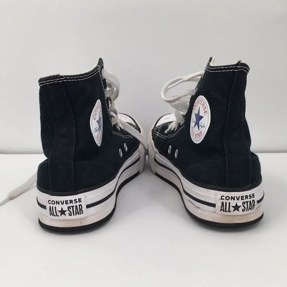 Converse Black High-Top Canvas Sneakers with White Accents kids 3